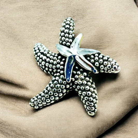 925 Silver Lightweight Mother Child Starfish Pendant - Chain Sold Separate 1474