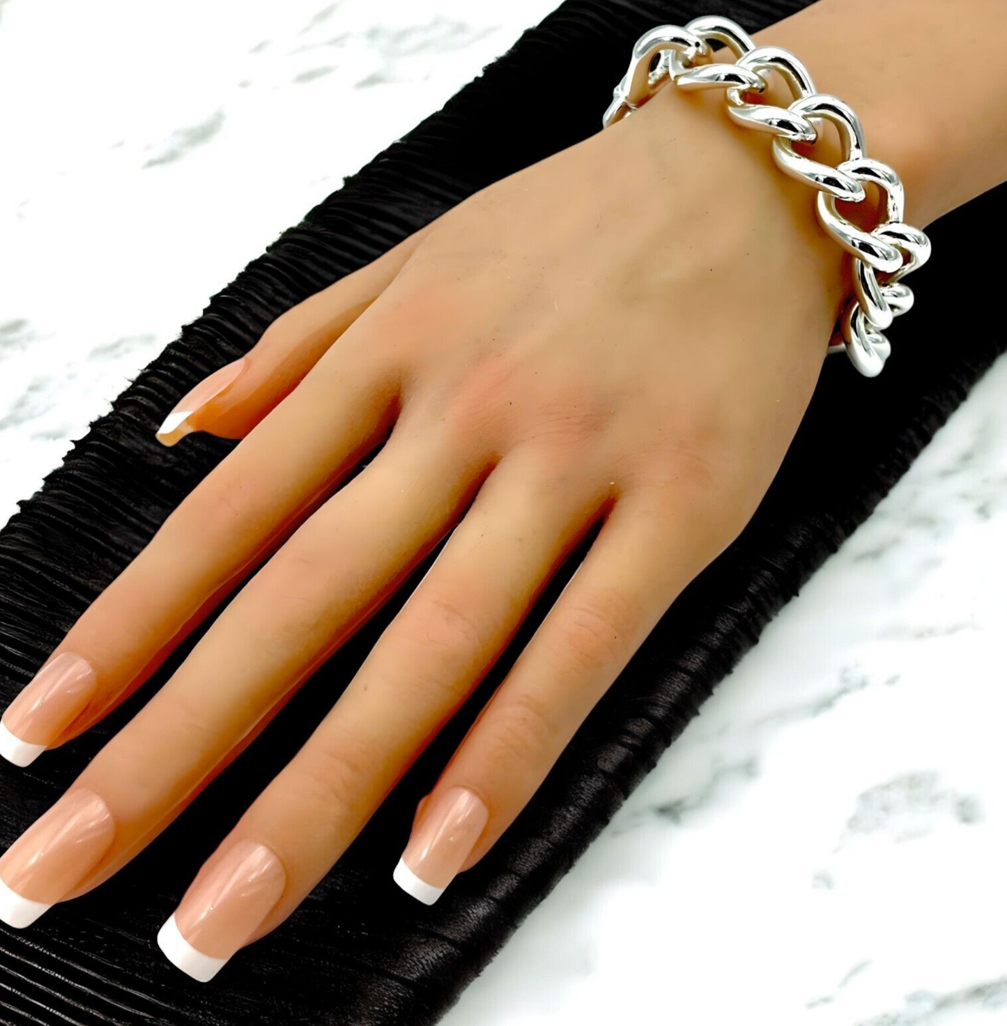 925 STERLING SILVER 7.5" CURB LINK BRACELET SPRING RING CLASP LIGHTWEIGHT 1569