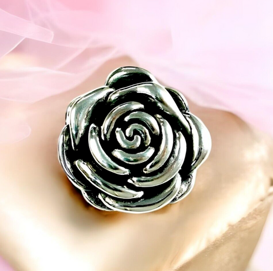 925 STERLING SILVER ROSE PENDANT LIGHTWEIGHT, CHAIN SOLD SEPARATELY 1204
