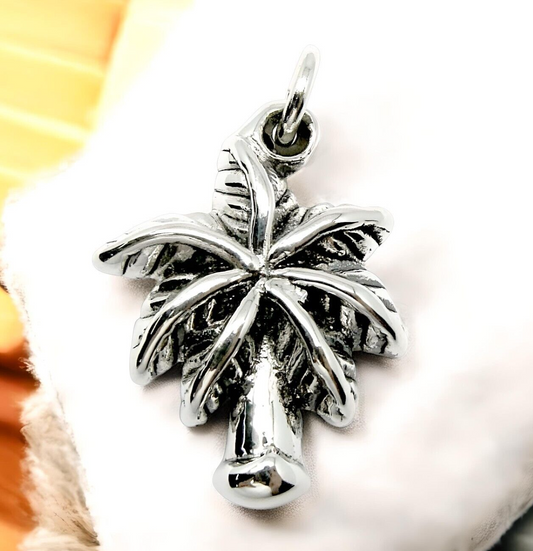 925 STERLING SILVER PALM TREE PENDANT LIGHTWEIGHT, CHAIN SOLD SEPARATELY 1677