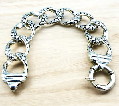 925 Silver Dot Design Curb Bracelet, Light & Comfy with Secure Ball Lock 1425