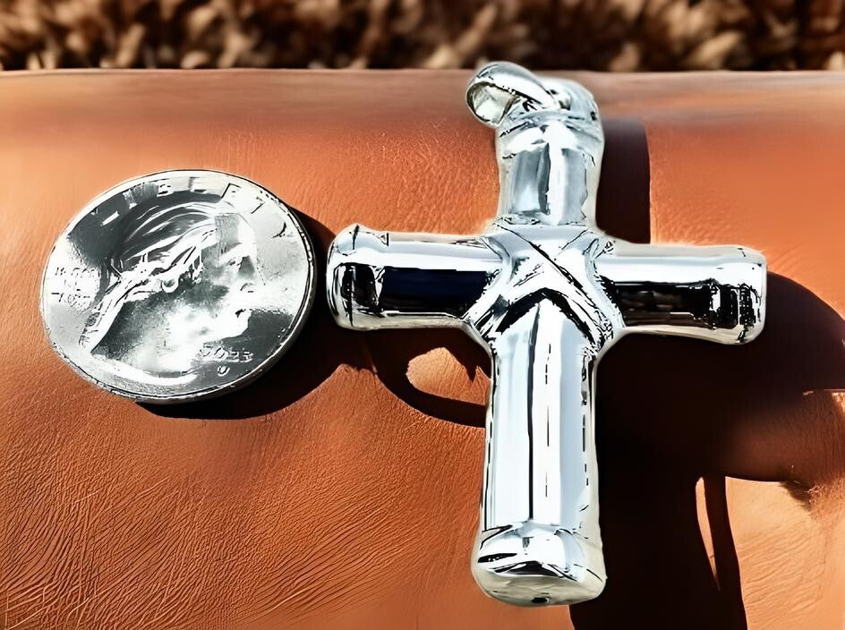 925 SOLID STERLING SILVER X CROSS PENDANT LIGHTWEIGHT, CHAIN SOLD SEPARATE 1600