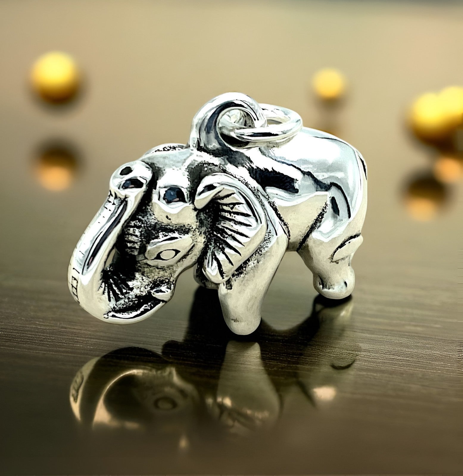 925 STERLING SILVER ELEPHANT PENDANT LIGHTWEIGHT, CHAIN SOLD SEPARATELY 1595