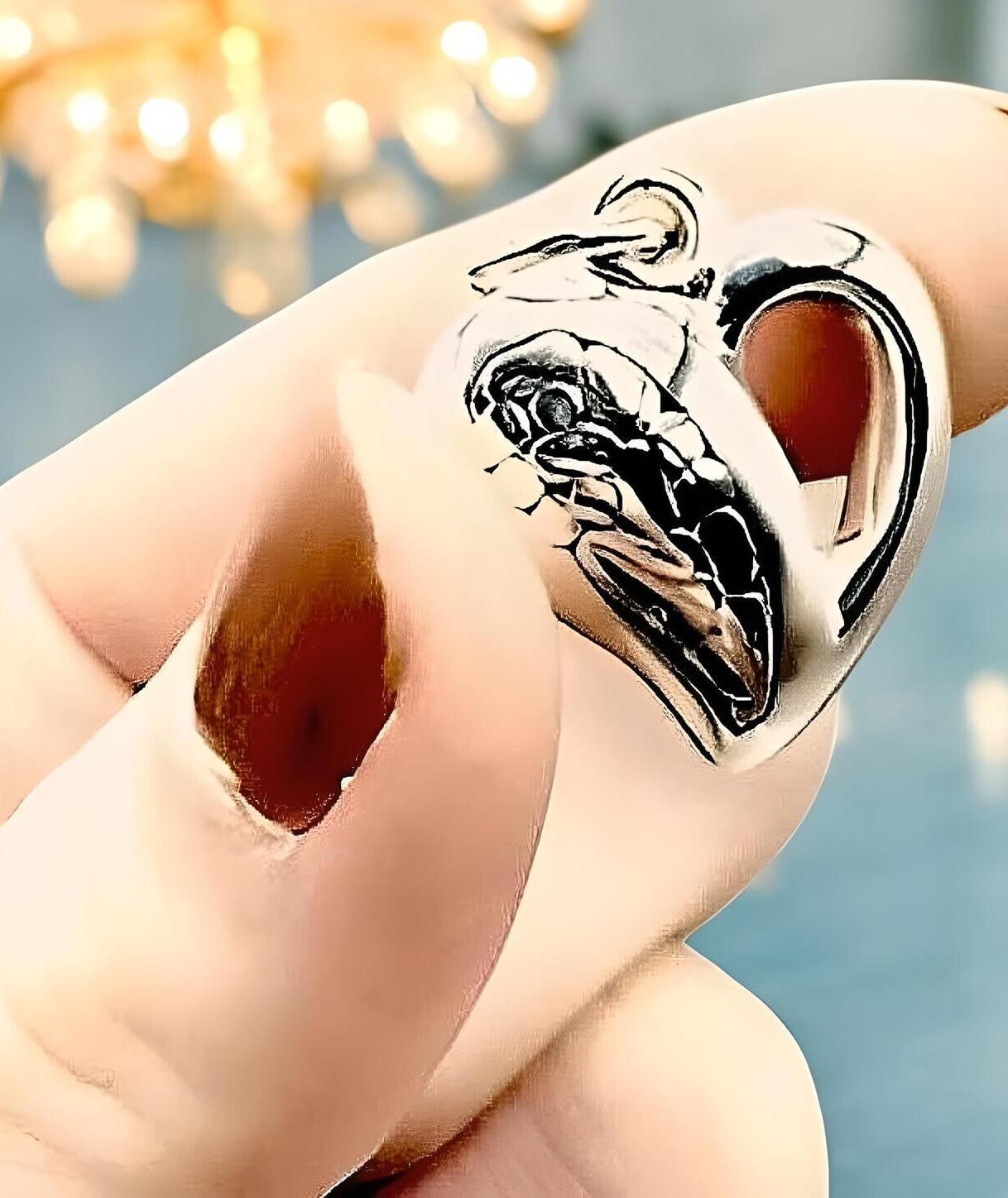 925 STERLING SILVER ANGEL WING HEART PENDANT, CHAIN SOLD SEPARATELY 1645