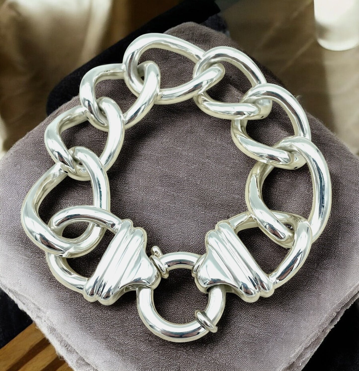 925 STERLING SILVER 8" CURB LINK BRACELET SPRING RING CLASP LIGHTWEIGHT 1644