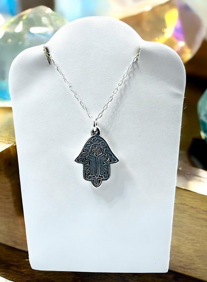925 STERLING SILVER HAMSA HAND PENDANT LIGHTWEIGHT, CHAIN SOLD SEPARATELY 1663