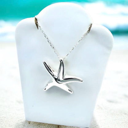 925 Lightweight Sterling Silver Starfish Pendant - Chain Sold Separate 1496