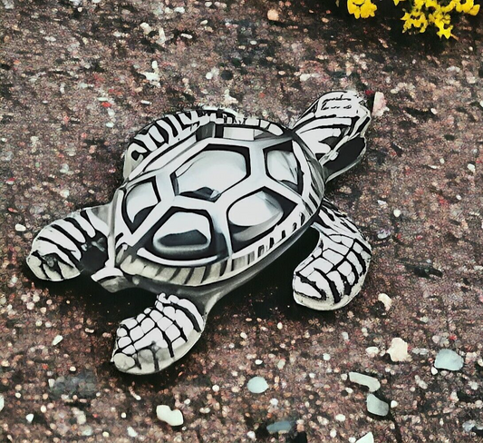 925 STERLING SILVER SEA TURTLE PENDANT LIGHTWEIGHT, CHAIN SOLD SEPARATELY 1587