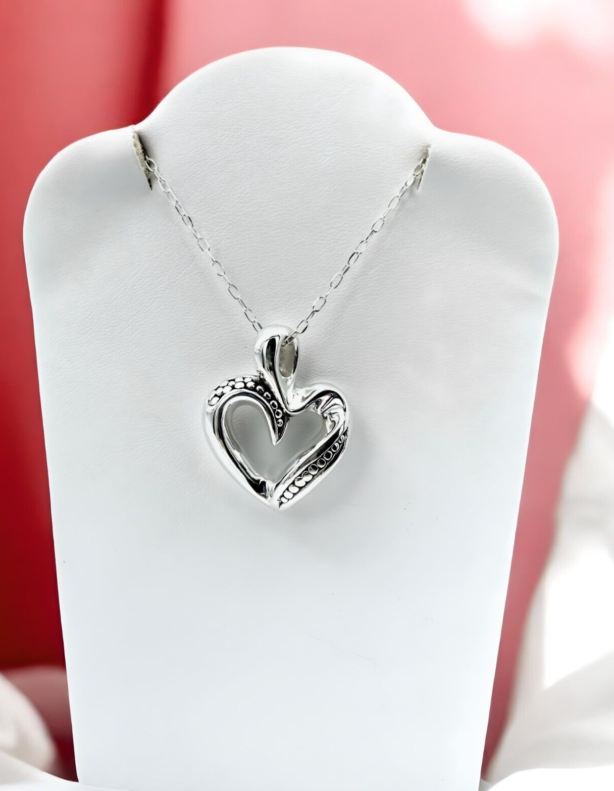 925 STERLING SILVER HEART PENDANT LIGHTWEIGHT, CHAIN SOLD SEPARATELY 1559