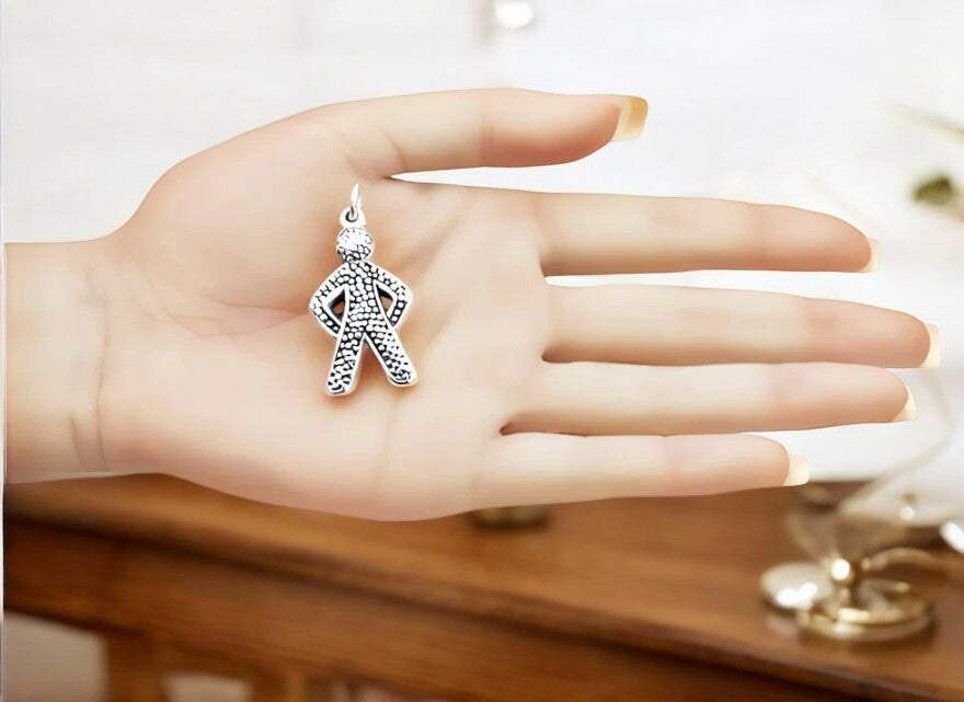 925 Silver Charming Boy Silhouette Pendant- Lightweight Chain Sold Separate 1504