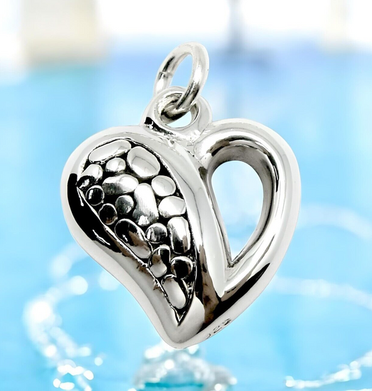 925 STERLING SILVER ANGEL WING HEART PENDANT, CHAIN SOLD SEPARATELY 1645