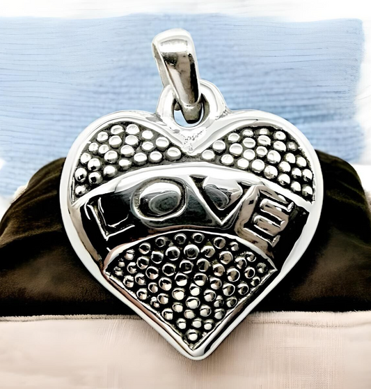 925 STERLING SILVER LOVE HEART PENDANT LIGHTWEIGHT, CHAIN SOLD SEPARATELTY 1654