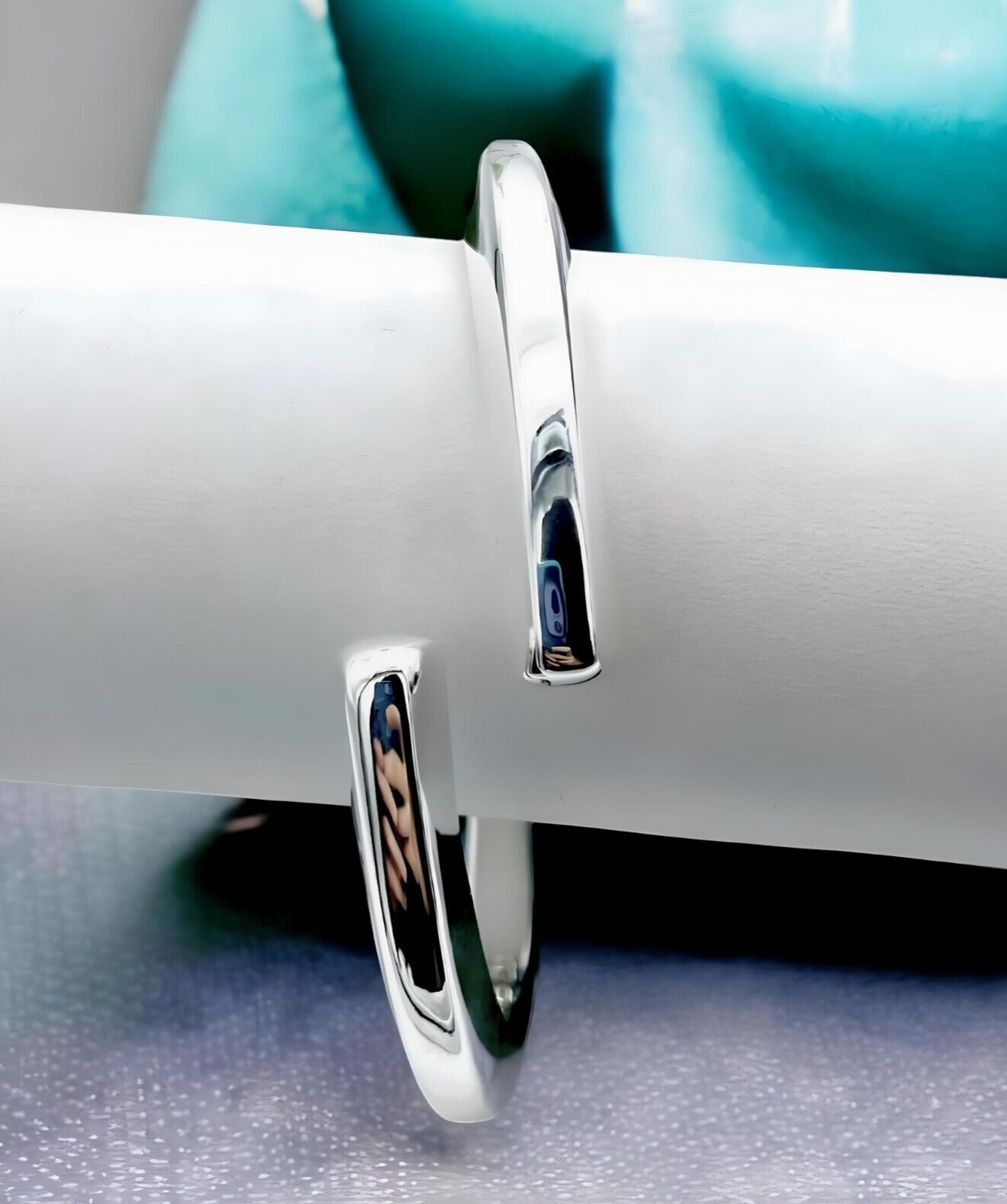 925 Sterling Silver 6" Torque Bangle - Lightweight Spring Hinged Bracelet 1218