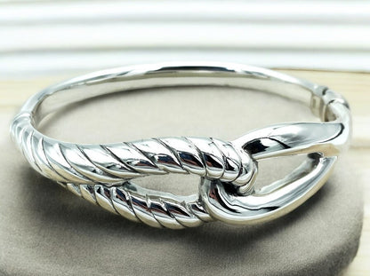 925 Silver Infinity Bracelet 6.5" - Lightweight, Interlocking Twisted 1495