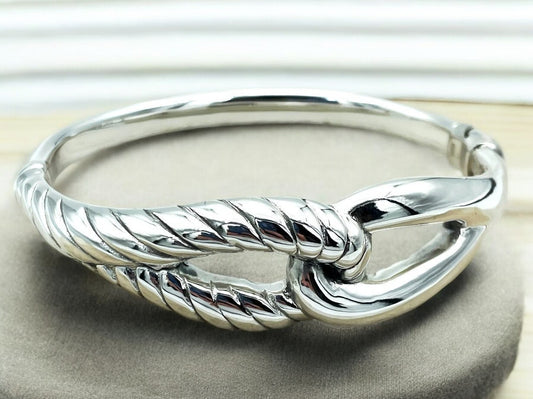 925 Silver Infinity Bracelet 6.5" - Lightweight, Interlocking Twisted 1495