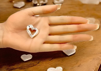 925 STERLING SILVER HEART PENDANT LIGHTWEIGHT, CHAIN SOLD SEPARATELY 1611