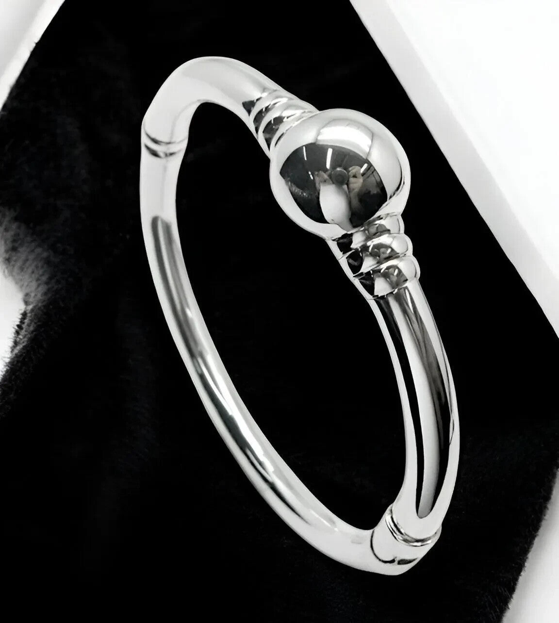 6.5" CLASSIC CAPE COD BALL 925 STERLING SILVER BANGLE BRACELET LIGHTWEIGHT 1540