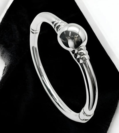 6.5" CLASSIC CAPE COD BALL 925 STERLING SILVER BANGLE BRACELET LIGHTWEIGHT 1540