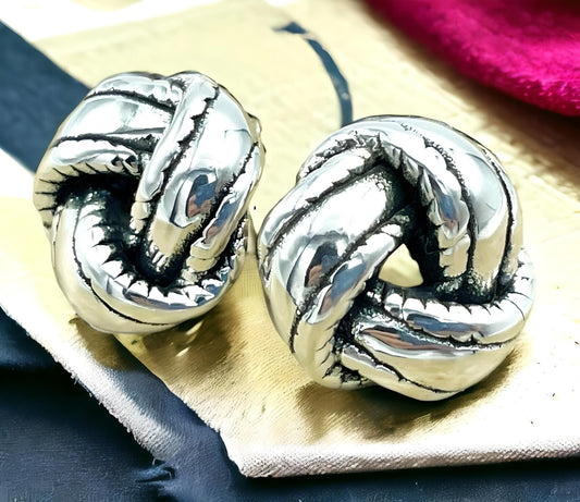 925 Sterling Silver Love Knot Earrings, Lightweight Pushback, Wear All Day 1194