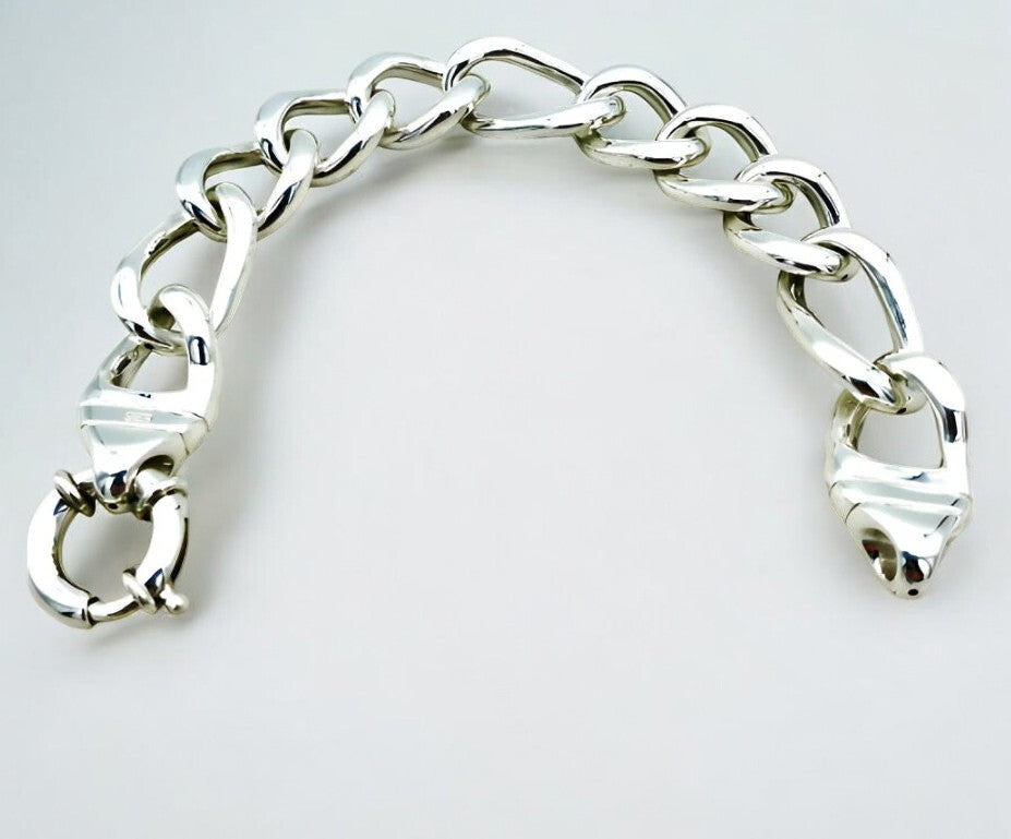 925 Sterling Lightweight Curb Link Bracelet - Sleek 7.5" Design 1491