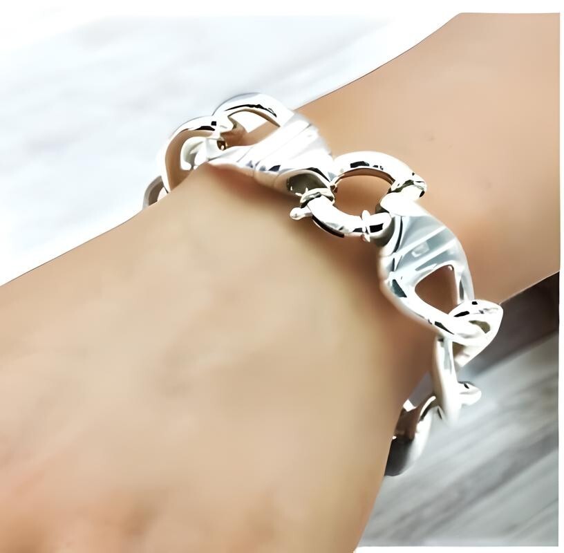 925 Sterling Lightweight Curb Link Bracelet - Sleek 7.5" Design 1491