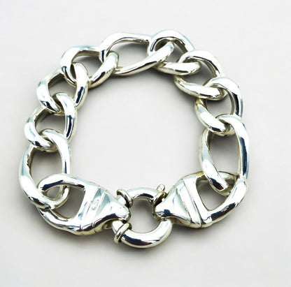 925 Sterling Lightweight Curb Link Bracelet - Sleek 7.5" Design 1491