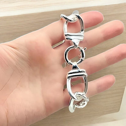 925 Sterling Silver 8" Rolo Link Chain Bracelet, Lightweight Design 1628