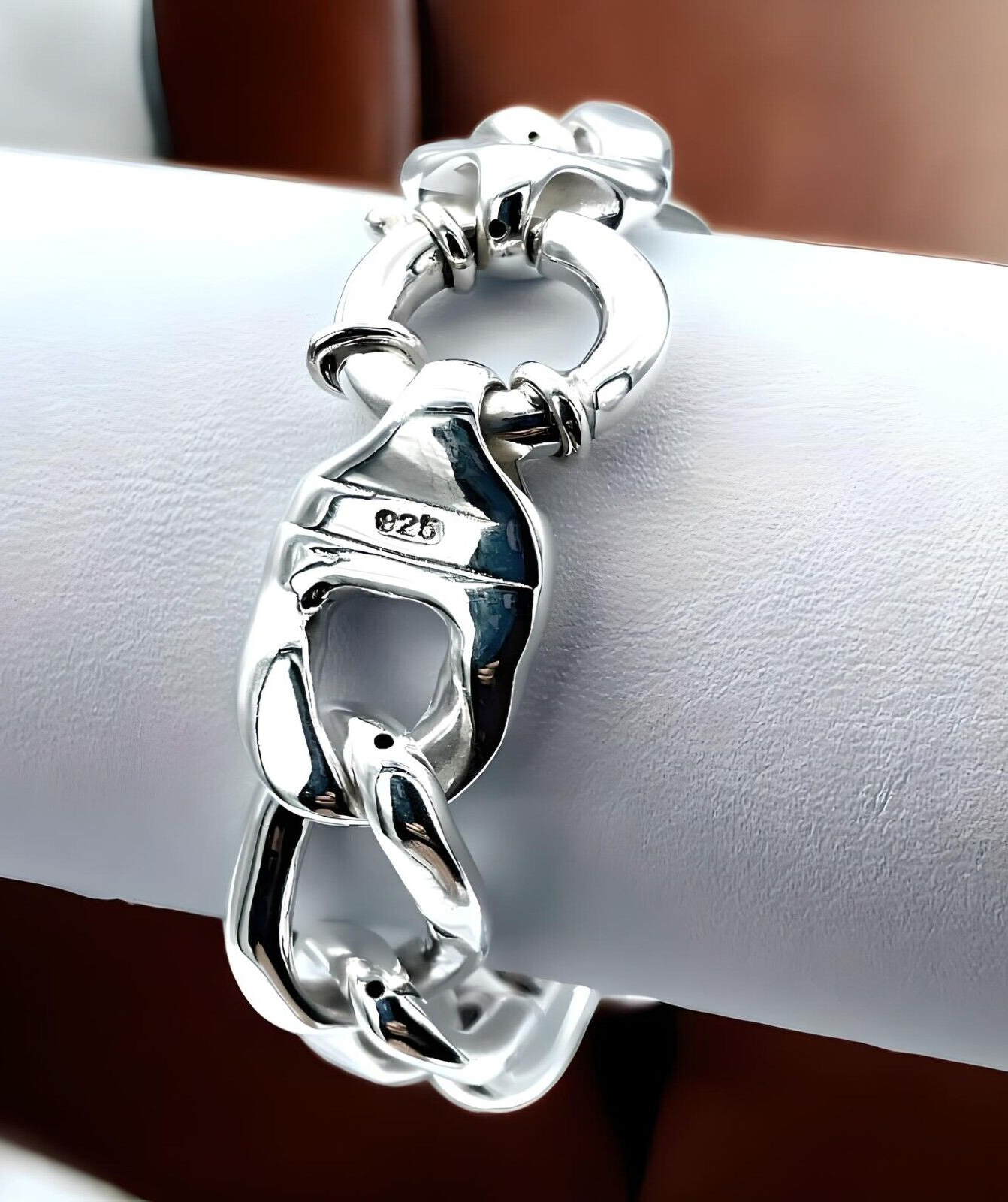 925 STERLING SILVER 7 1/2" CURB LINK BRACELET SPRING RING CLASP LIGHTWEIGHT 1607