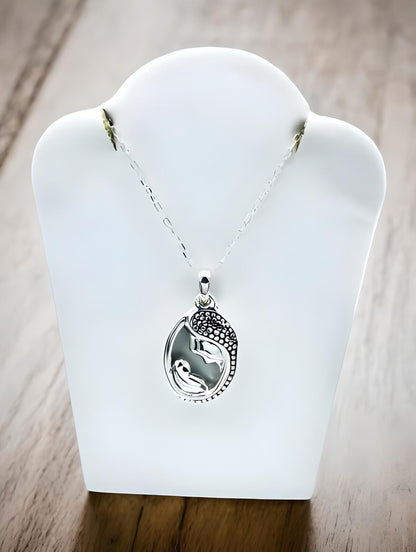 925 Silver Lightweight Mother and Child Pendant - Chain Sold Separate 1471