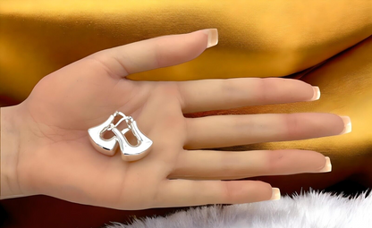 925 STERLING SILVER UNIQUE DESIGN LIGHTWEIGHT LATCH BACK HOOP EARRINGS 1662