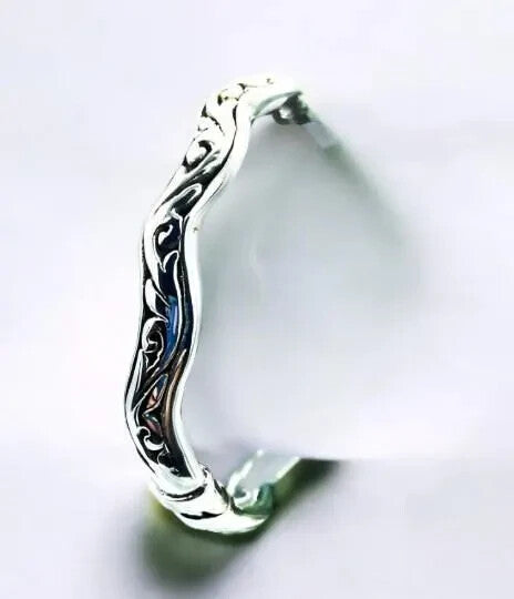 925 Sterling Silver Filigree Bangle Bracelet -Lightweight 1470