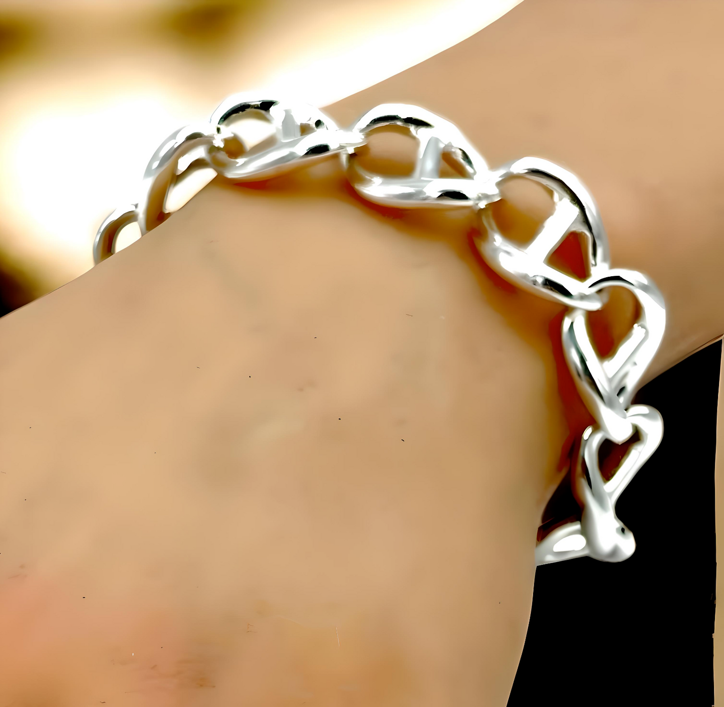 925 STERLING SILVER ANCHOR LINK  7.5" BRACELET LIGHTWEIGHT SPRING RING 1623
