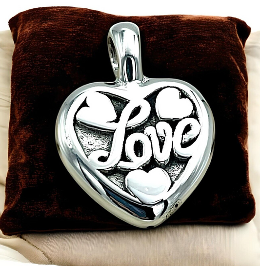 925 STERLING SILVER HEART "LOVE" PENDANT LIGHTWEIGHT, CHAIN SOLD SEPARATELY 1685