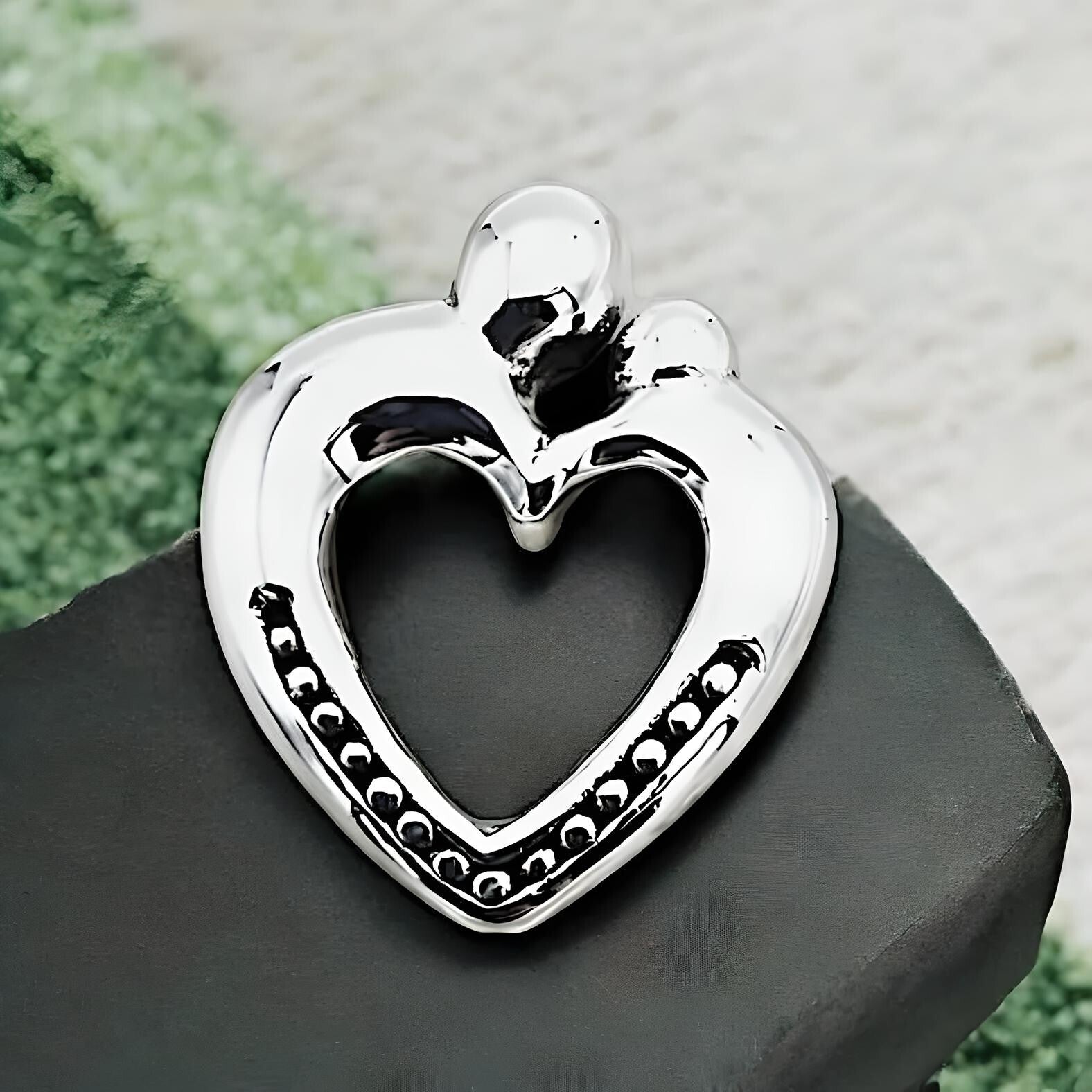 925 Silver Mother and Child Heart Pendant Light Weight, Chain Sold Separate 1422