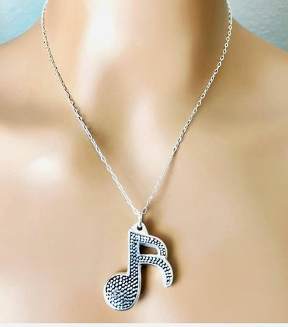 925 Silver Light Weight Music Note Necklace- Chain Sold Separate 1456