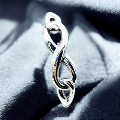 925 Silver Infinity Bangle Bracelet - 6.5" Lightweight Spring Hinged 1418