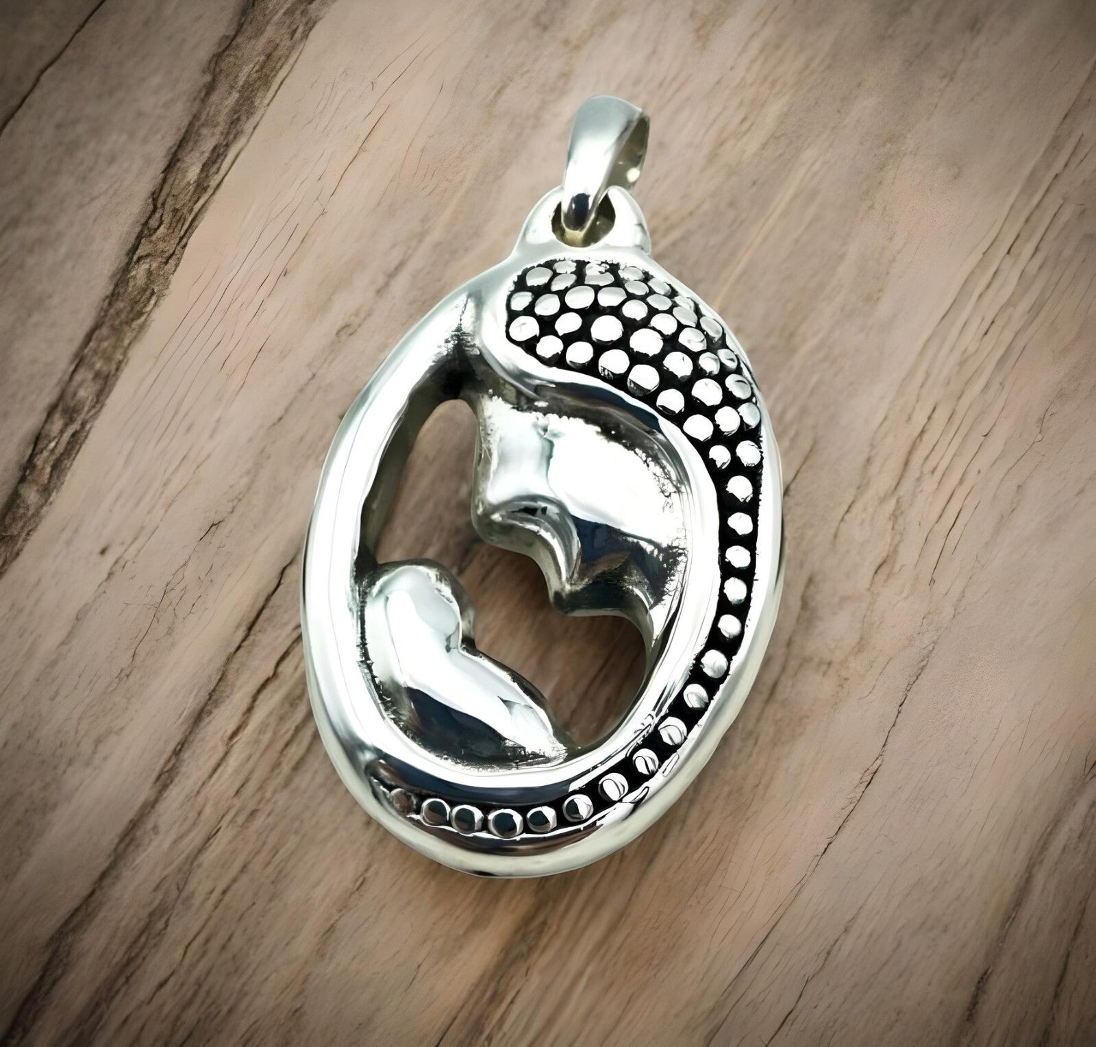 925 Silver Lightweight Mother and Child Pendant - Chain Sold Separate 1471