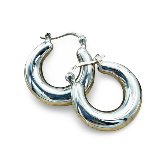 925 Sterling Silver Classic Hoop Earrings, Lightweight Design For Everyday Wear, Stylish Birthday Present, Romantic Anniversary Gift 1201