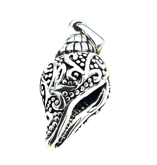 925 Sterling Silver Conch Pendant-Seashell Necklace, Chain Sold Separately 1399