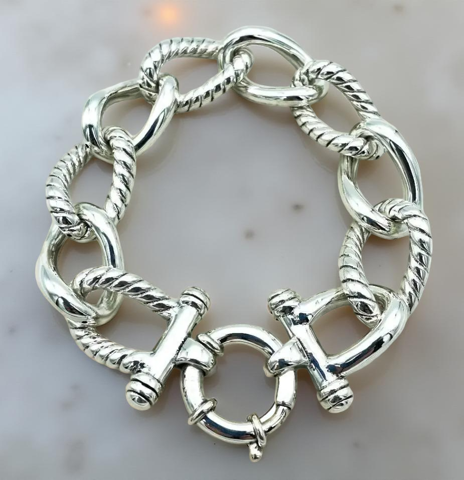925 Sterling Silver 8.5" Curb Link Bracelet - Every Day Wear 1464