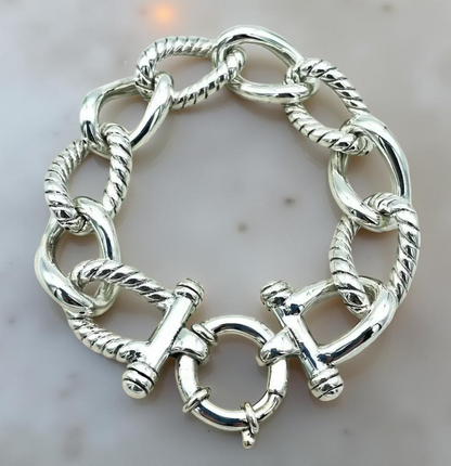 925 Sterling Silver 8.5" Curb Link Bracelet - Every Day Wear 1464