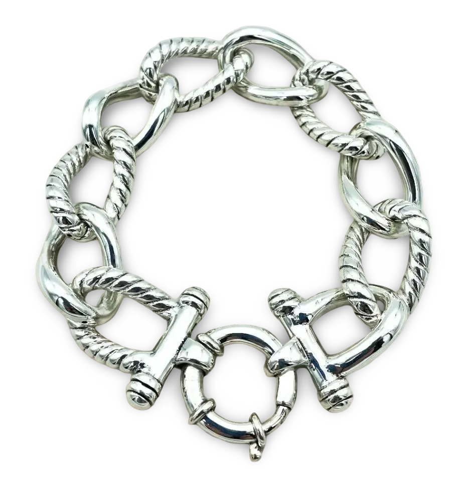 925 Sterling Silver 8.5" Curb Link Bracelet - Every Day Wear 1464