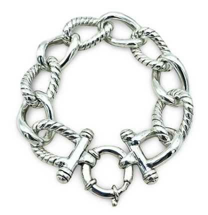 925 Sterling Silver 8.5" Curb Link Bracelet - Every Day Wear 1464