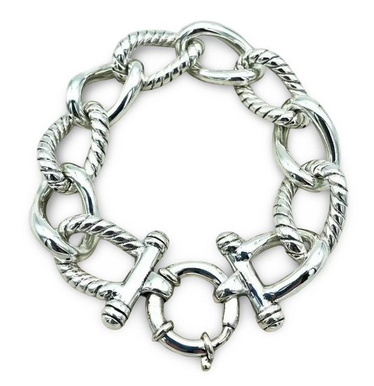 925 Sterling Silver 8.5" Curb Link Bracelet - Every Day Wear 1464