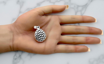 925 Sterling Silver Cobblestone Teardrop Pendant Necklace - Lightweight Wear All Day, Unique Birthday Gift, Adjustable Chain Option 1570