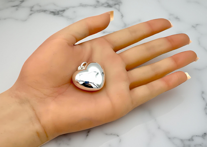 Classic Heart Pendant Lightweight In 925 Sterling Silver, Romantic Anniversary Or Birthday Gift, Optional Adjustable 16-18" Chain 1572