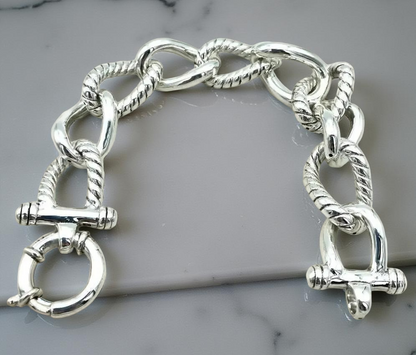 925 Sterling Silver 8.5" Curb Link Bracelet - Every Day Wear 1464