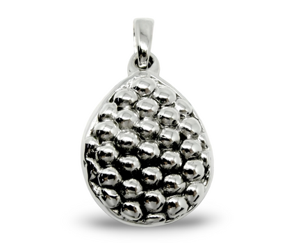 925 Sterling Silver Cobblestone Teardrop Pendant Necklace - Lightweight Wear All Day, Unique Birthday Gift, Adjustable Chain Option 1570